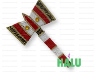 Shango Wood Axe & Sword /Hacha y Espada Madera de Chango Decorada/ Santeria IFA