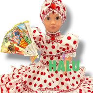18” Muñeca Religiosa Gitana con Abanico/ Gypsy Religious Doll with Fan/ Santeria