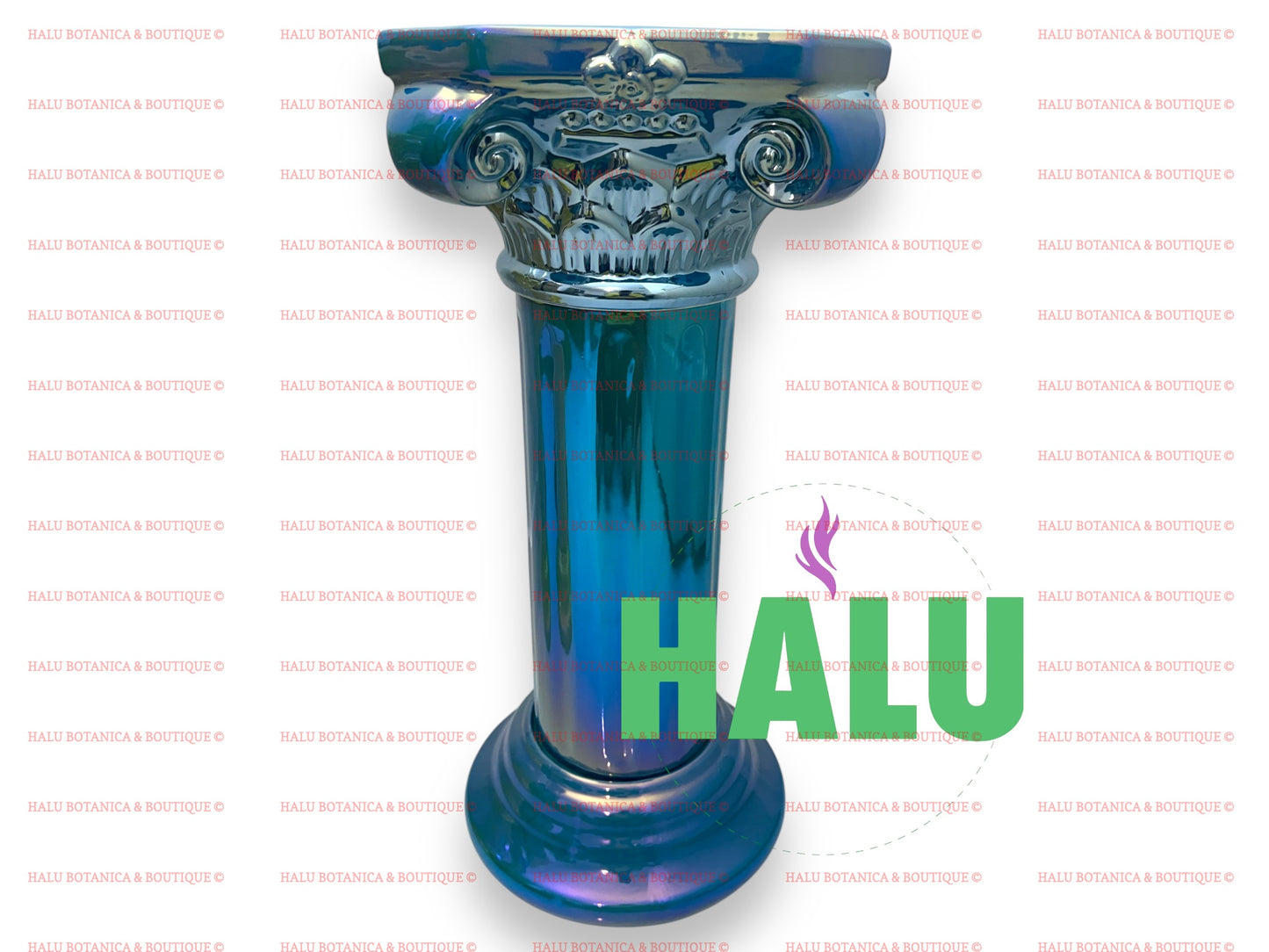 Pedestal Tornasol/ Base De Porcelana Para Santos / Santeria Pedestal Iridescent