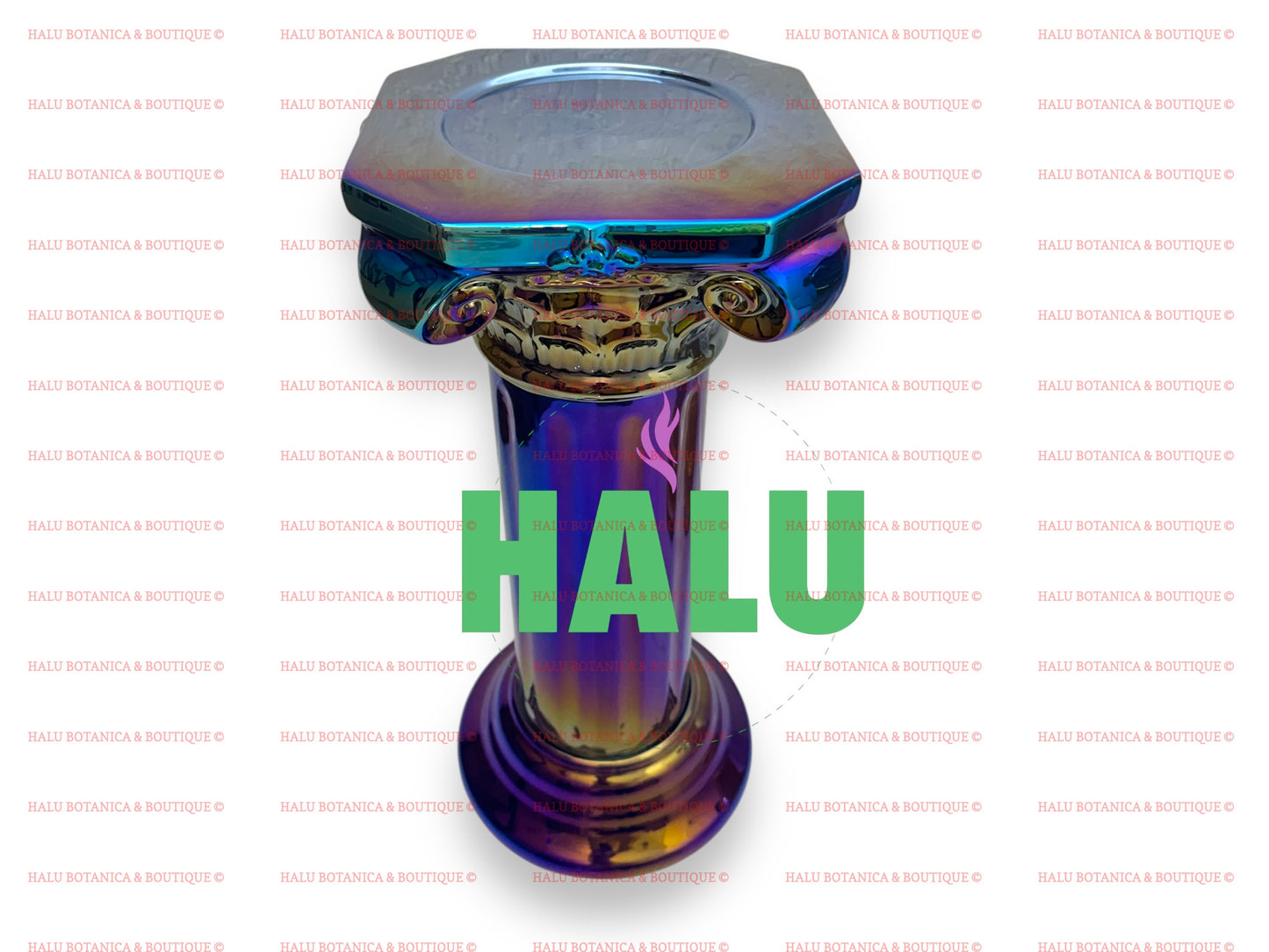 Pedestal Tornasol/ Base De Porcelana Para Santos / Santeria Pedestal Iridescent
