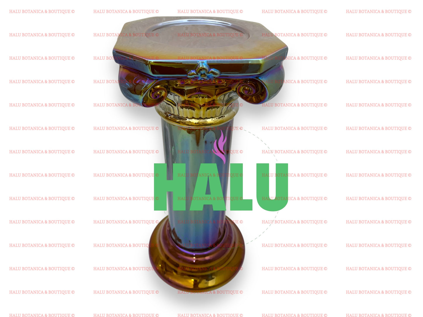 Pedestal Tornasol/ Base De Porcelana Para Santos / Santeria Pedestal Iridescent