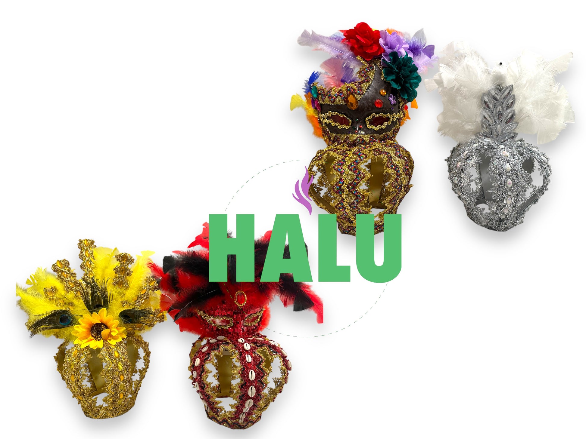 Large Crown with feathers/ Corona para Santos Grande con Plumas/ Santeria