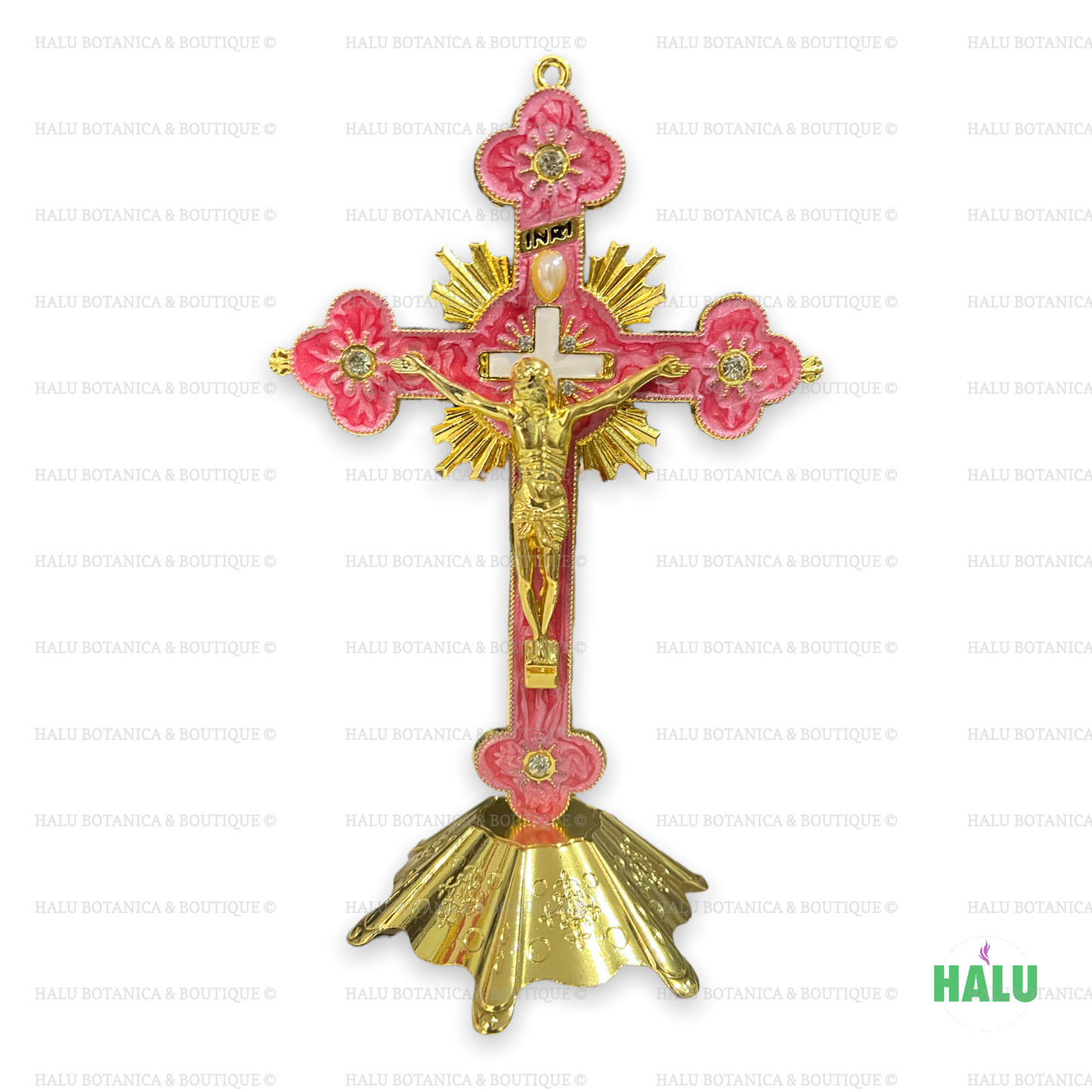 Crucifijo de Metal Bobeda Espiritual/ Metal Cross for Spiritual Altar Bobeda/ Santo Orisha