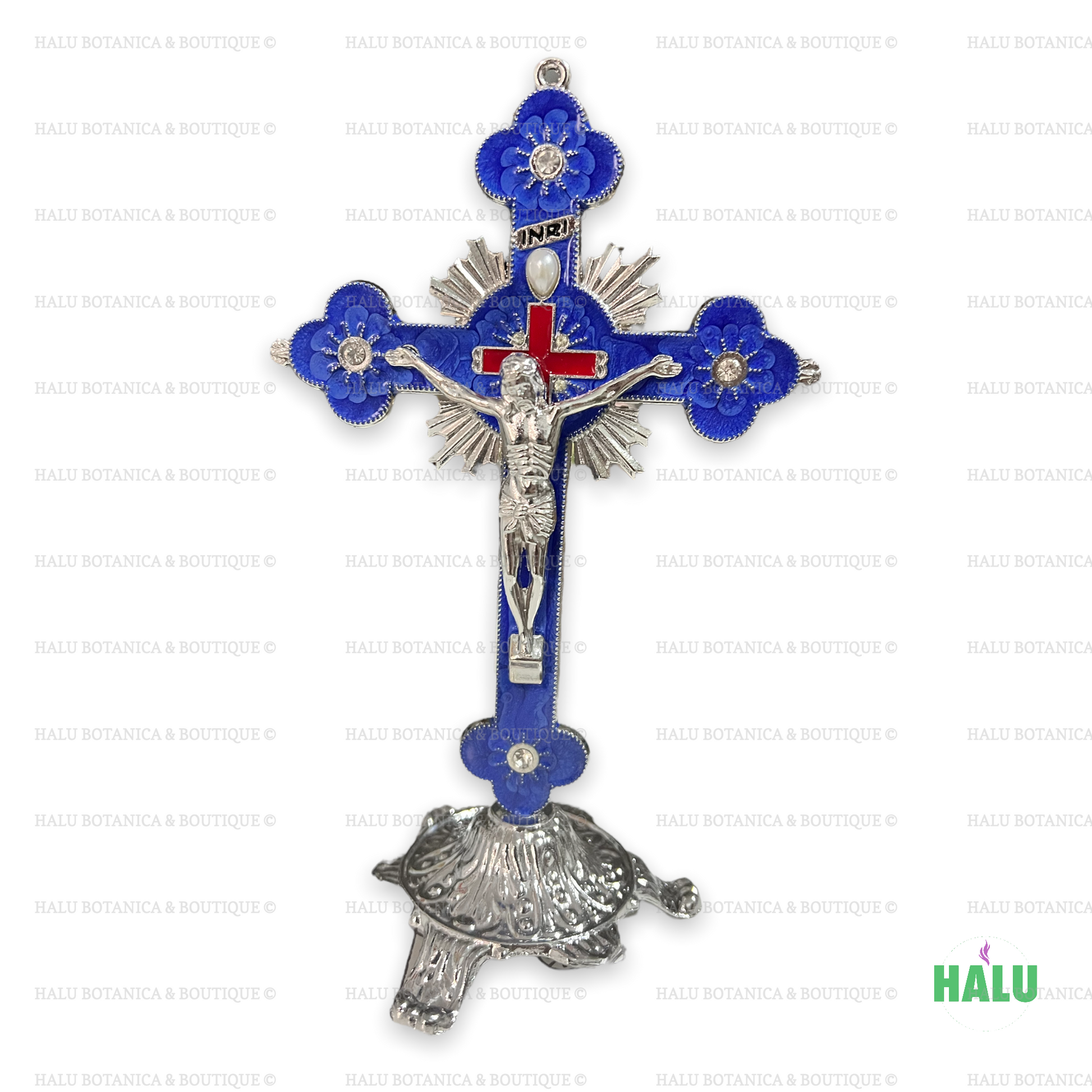 Crucifijo de Metal Bobeda Espiritual/ Metal Cross for Spiritual Altar Bobeda/ Santo Orisha