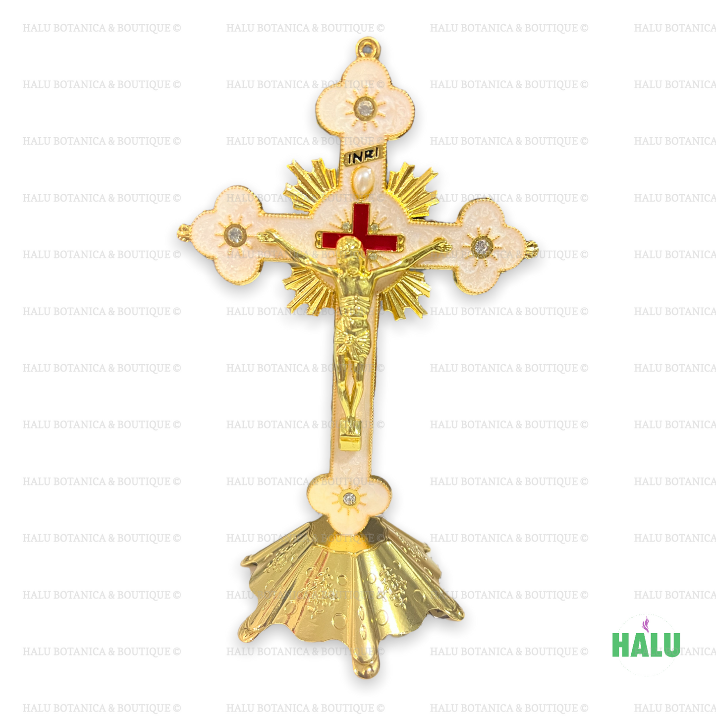 Crucifijo de Metal Bobeda Espiritual/ Metal Cross for Spiritual Altar Bobeda/ Santo Orisha