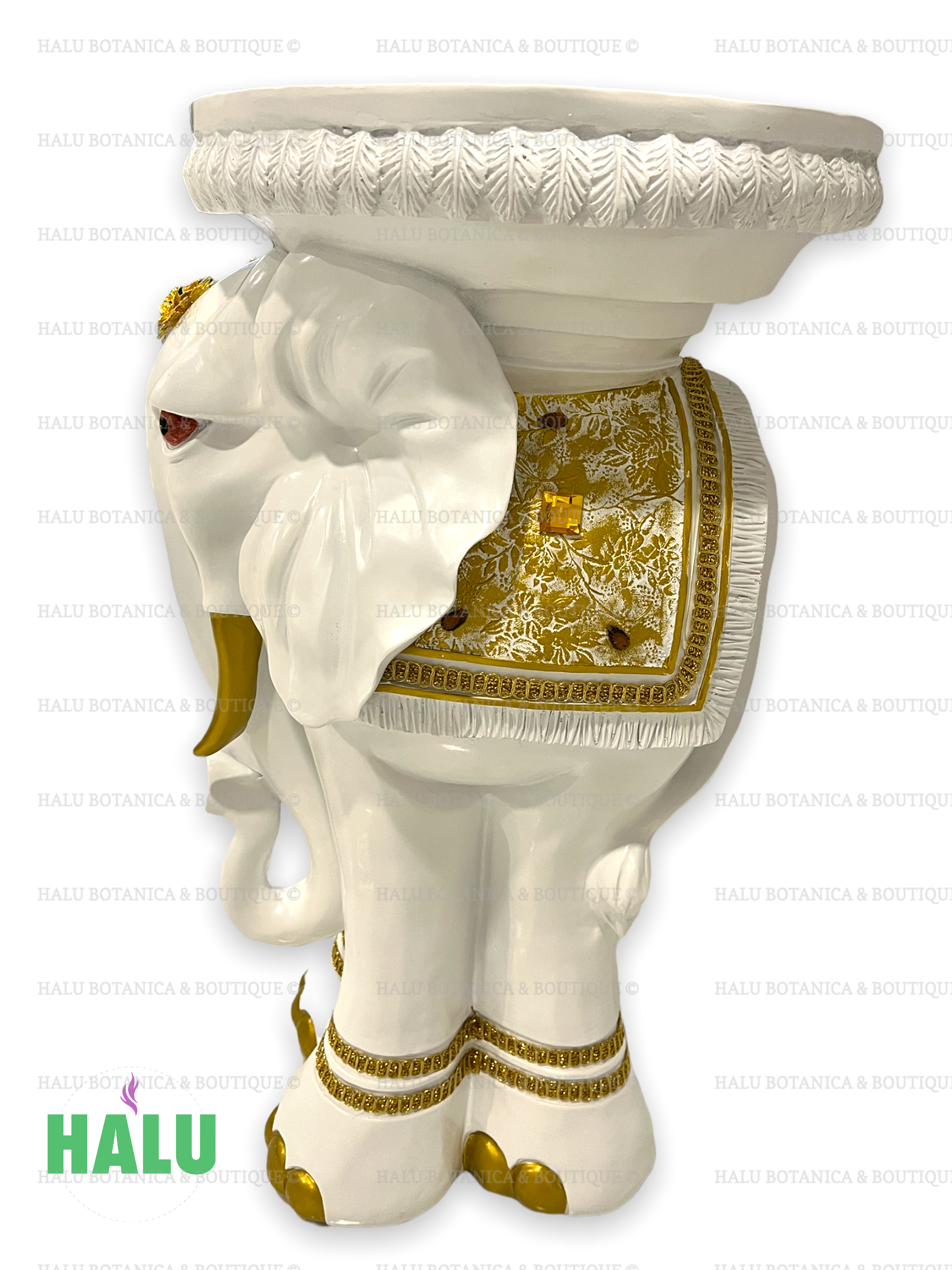 White Elephant Pedestal IFA or Santo/ Pedestal Dorado Elefante para Santo e IFA