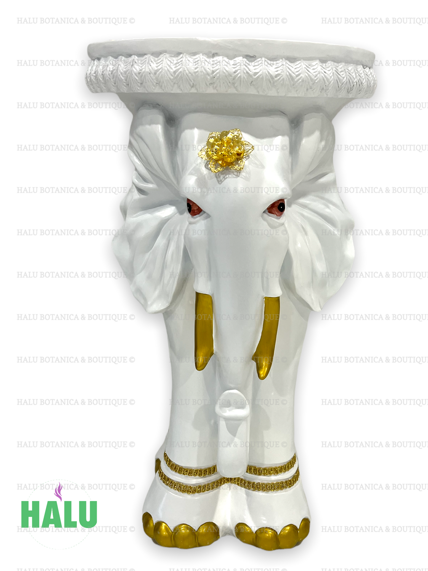 White Elephant Pedestal IFA or Santo/ Pedestal Dorado Elefante para Santo e IFA