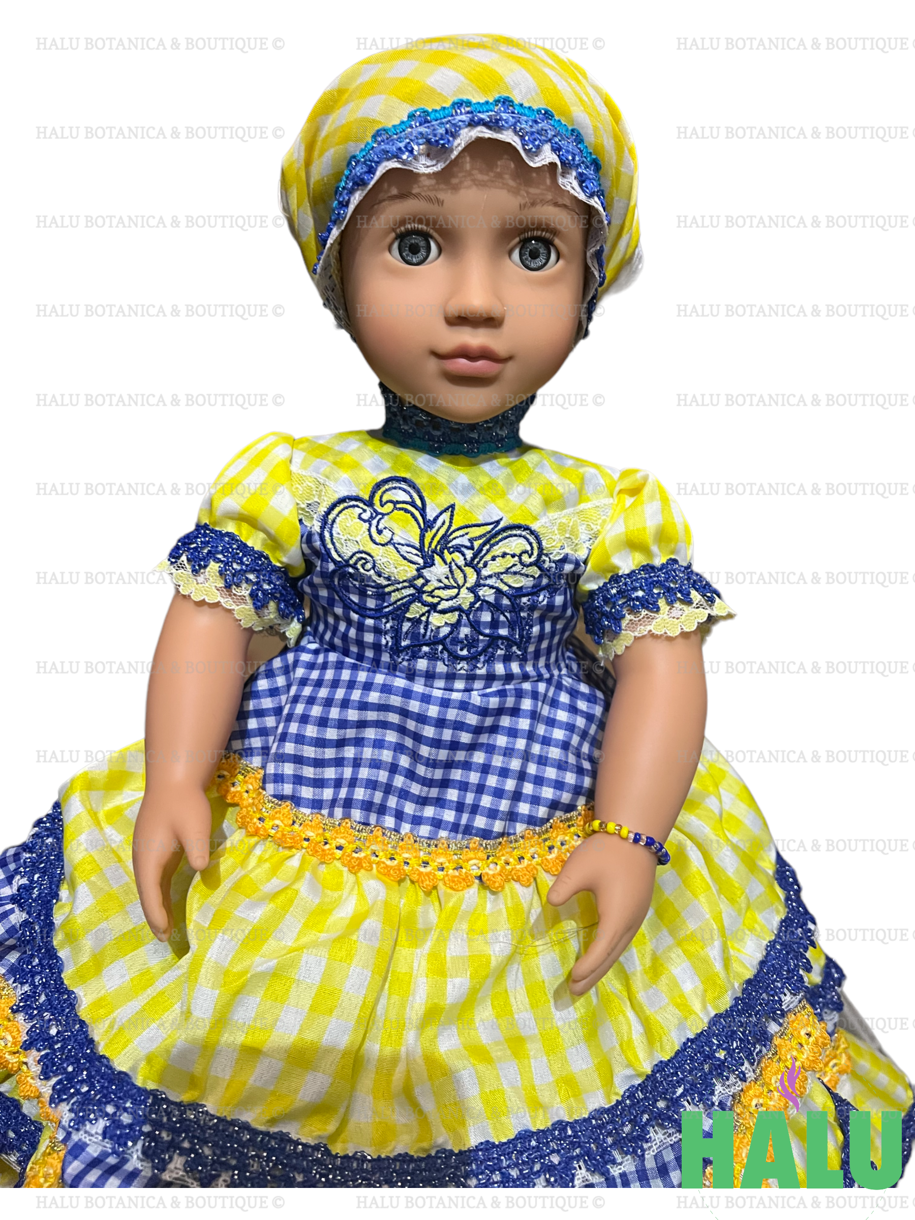 18" Muñeca Religiosa Oshun Yemaya Dos Aguas/ Oshun Yemaya Two Waters Muñeca Religiosa