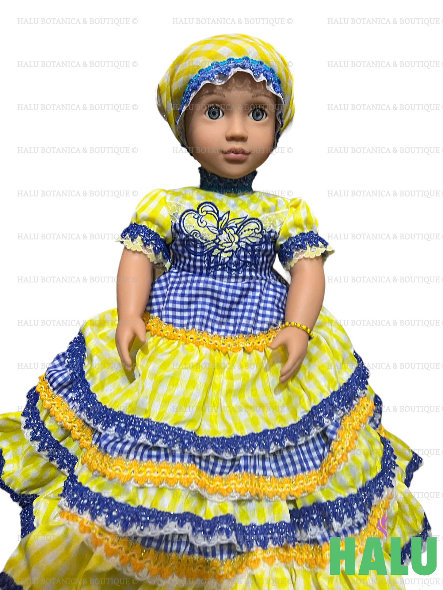 18" Muñeca Religiosa Oshun Yemaya Dos Aguas/ Oshun Yemaya Two Waters Muñeca Religiosa