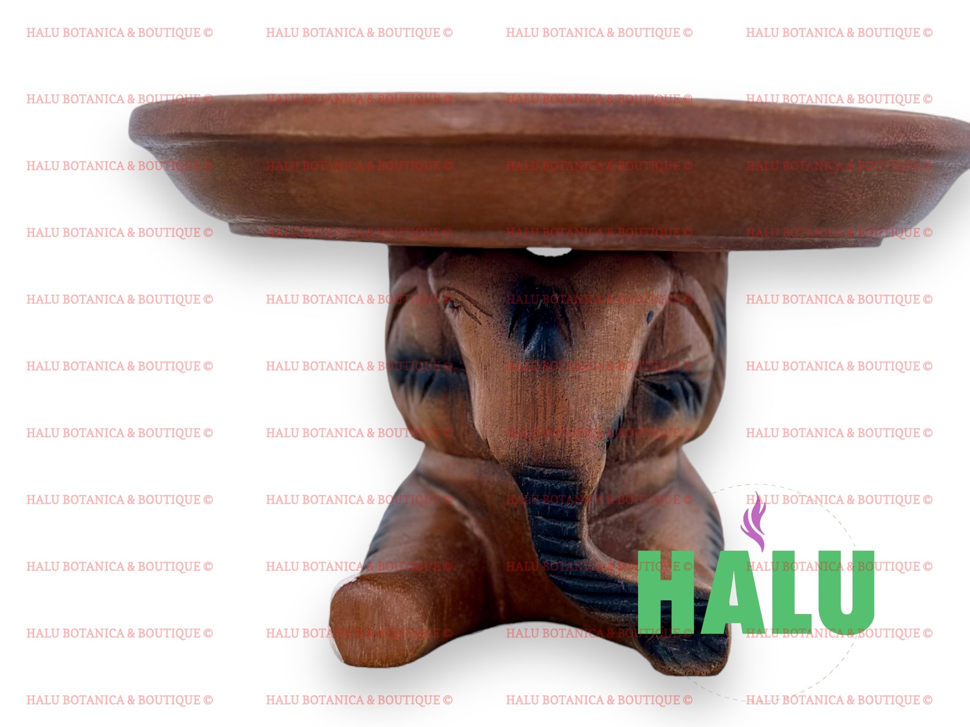 Base de madera Elefante IKOFA Mano Orula/ Elephant Table for Orula/ Santeria