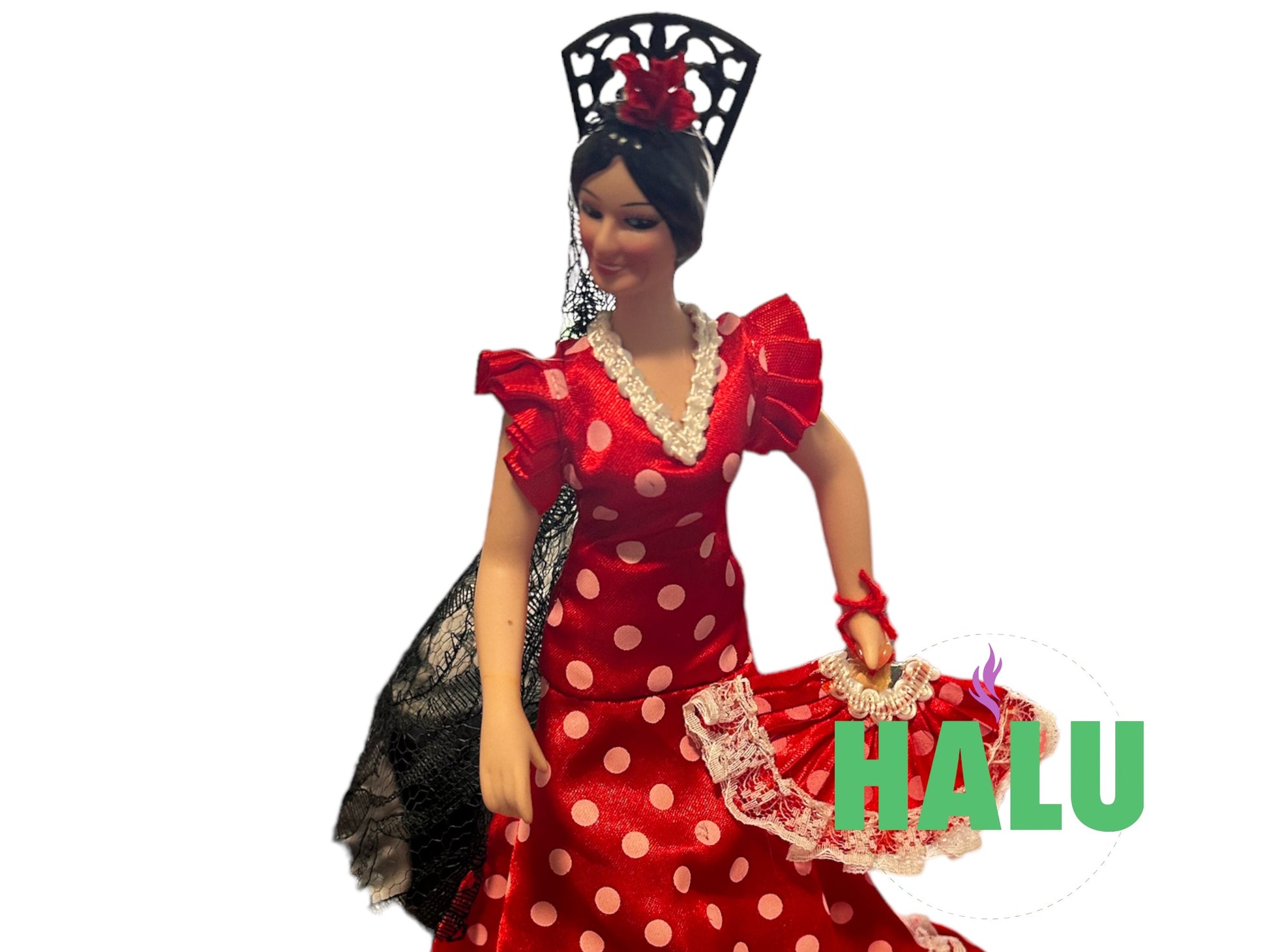 Muñeca Religiosa Gitana de Ceramica/ Ceramic Gypsy Religious Doll/ Santeria/ Espiritismo