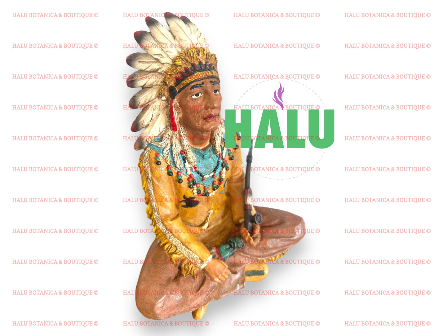 11” Indian Statue/ Indio Sentado Estatua