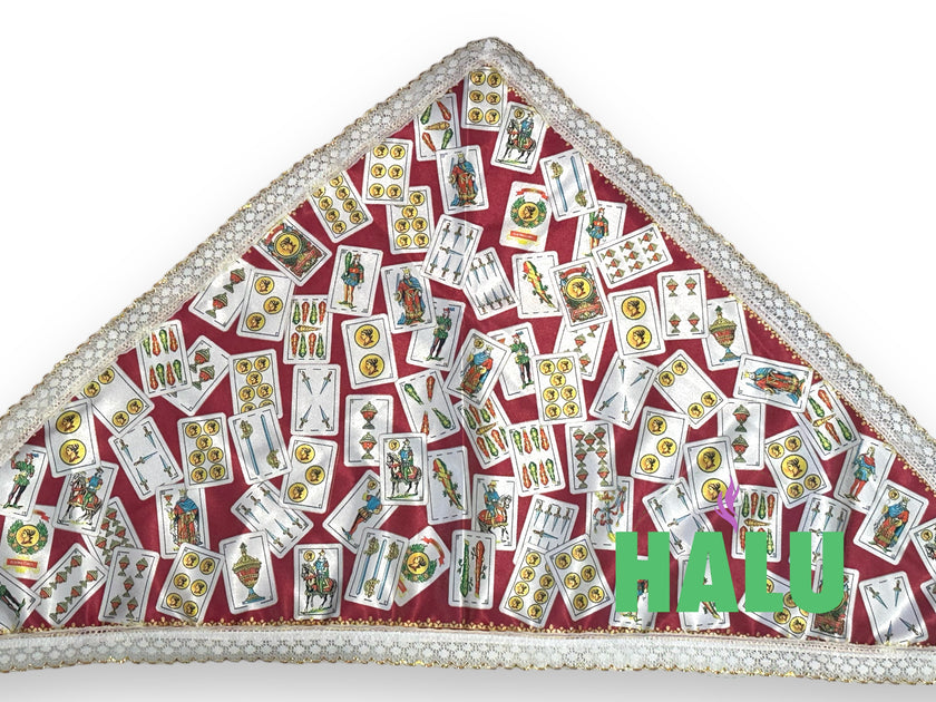 Quilla Gitana Cartas/ Gypsy Satin Bandana/ Santeria