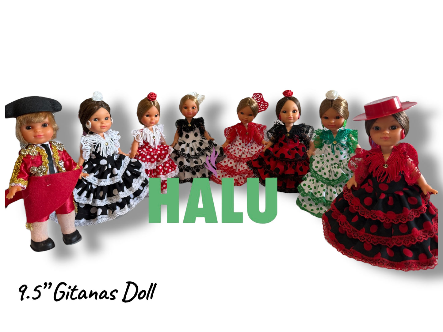 9.5” Muñeca Religiosa Gitana de Plastico/ Gypsy Religious Doll Plastic/ Santeria/ Espiritismo