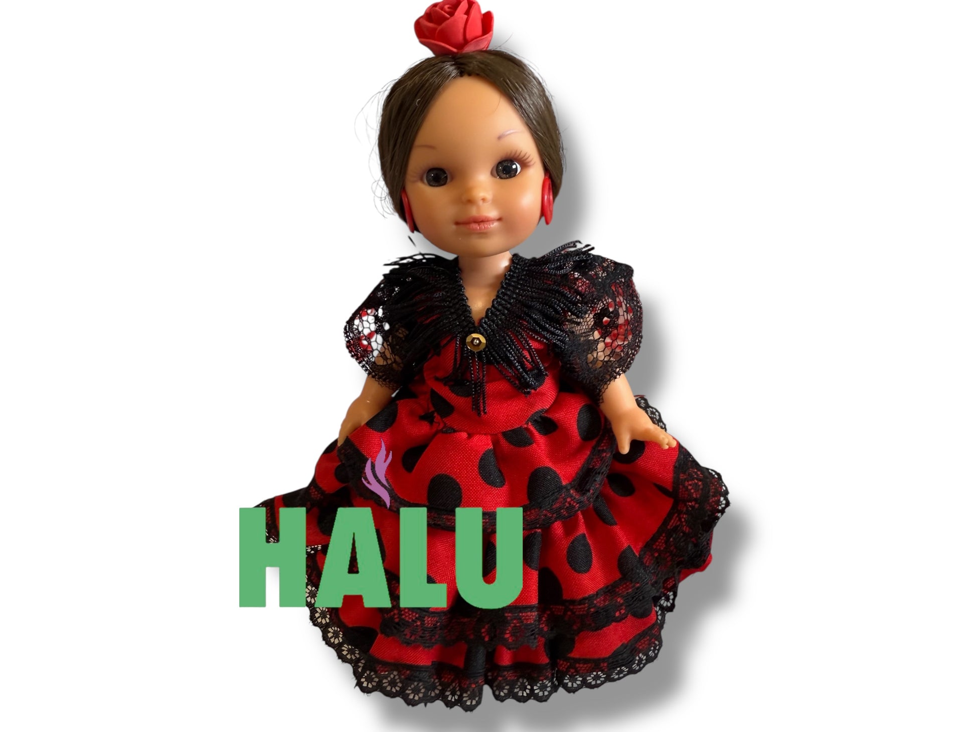 9.5” Muñeca Religiosa Gitana de Plastico/ Gypsy Religious Doll Plastic/ Santeria/ Espiritismo