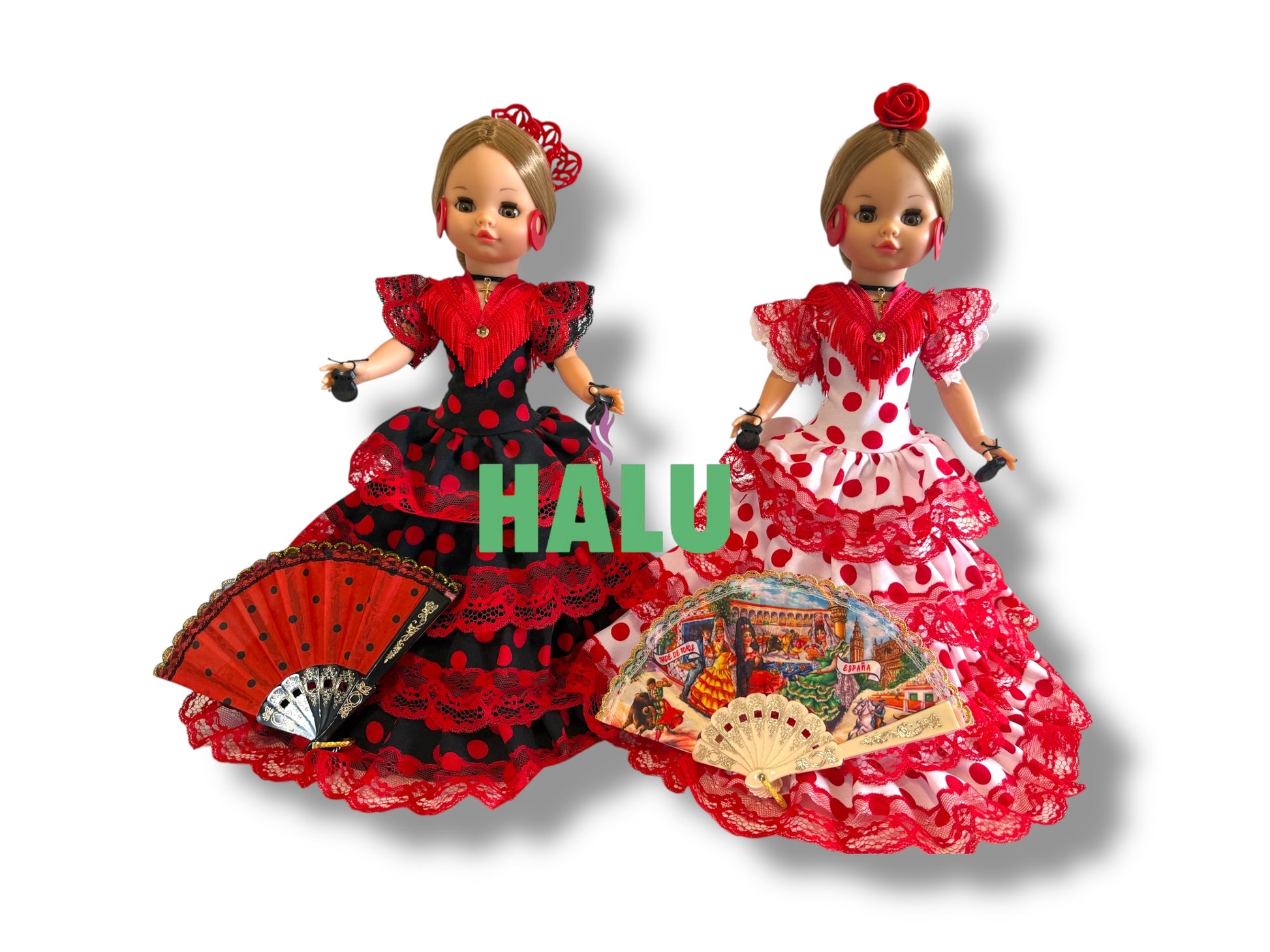 16” Muñeca Religiosa Gitana con Abanico/ Gypsy Religious Doll with Fan/ Santeria/ Espiritismo