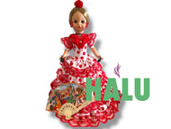 16” Muñeca Religiosa Gitana con Abanico/ Gypsy Religious Doll with Fan/ Santeria/ Espiritismo