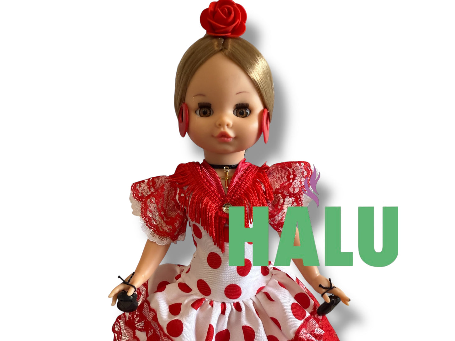 16” Muñeca Religiosa Gitana con Abanico/ Gypsy Religious Doll with Fan/ Santeria/ Espiritismo