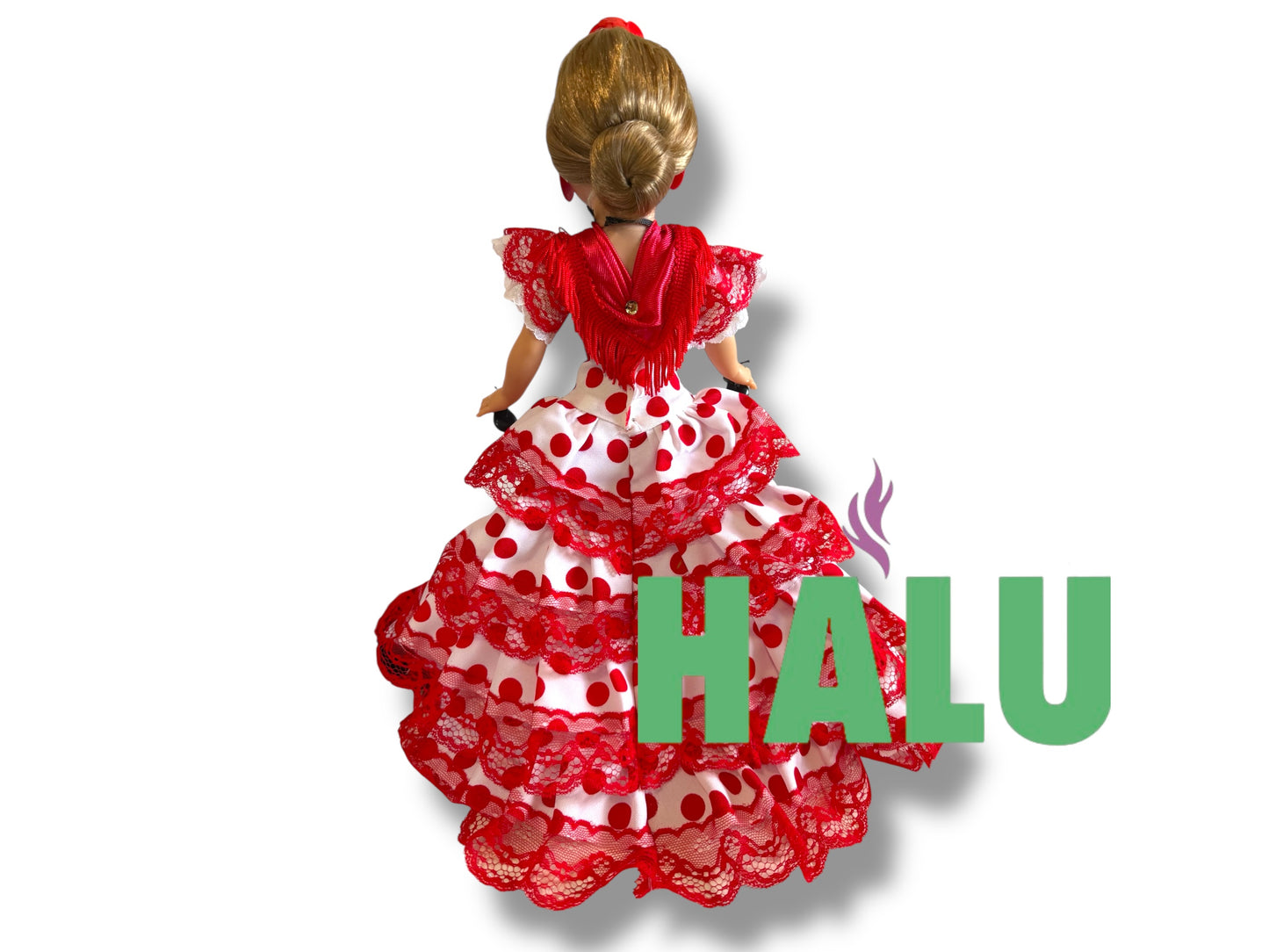 16” Muñeca Religiosa Gitana con Abanico/ Gypsy Religious Doll with Fan/ Santeria/ Espiritismo