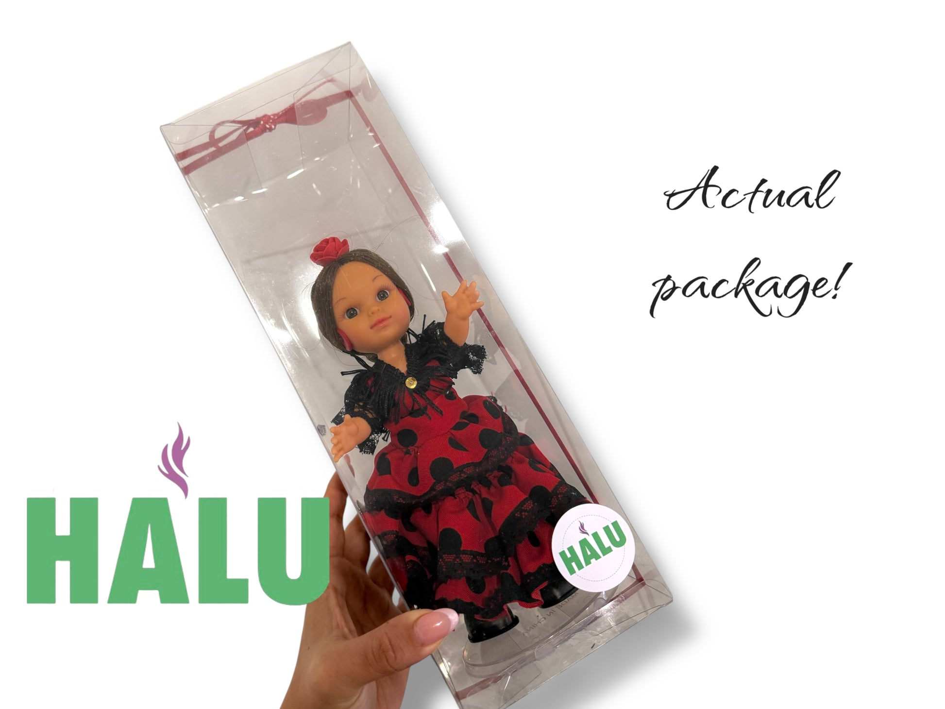 9.5” Muñeca Religiosa Gitana de Plastico/ Gypsy Religious Doll Plastic/ Santeria/ Espiritismo