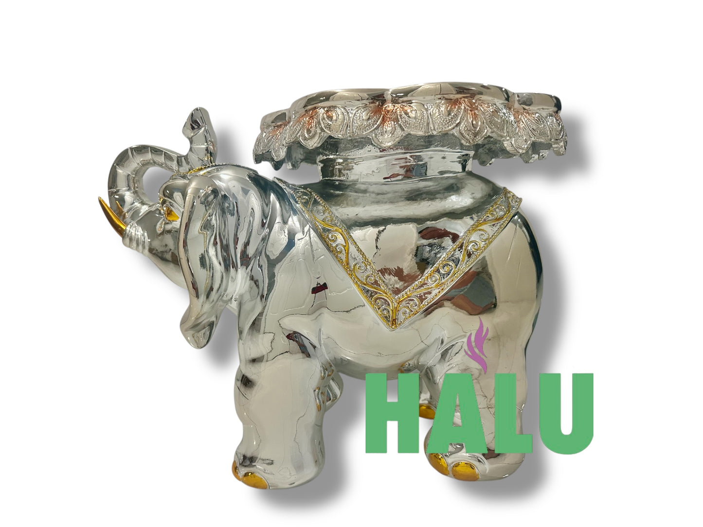 Pedestal de Resina Elefante Brillante/ Elephant Table for Orula/ Santeria IFA Yoruba Table