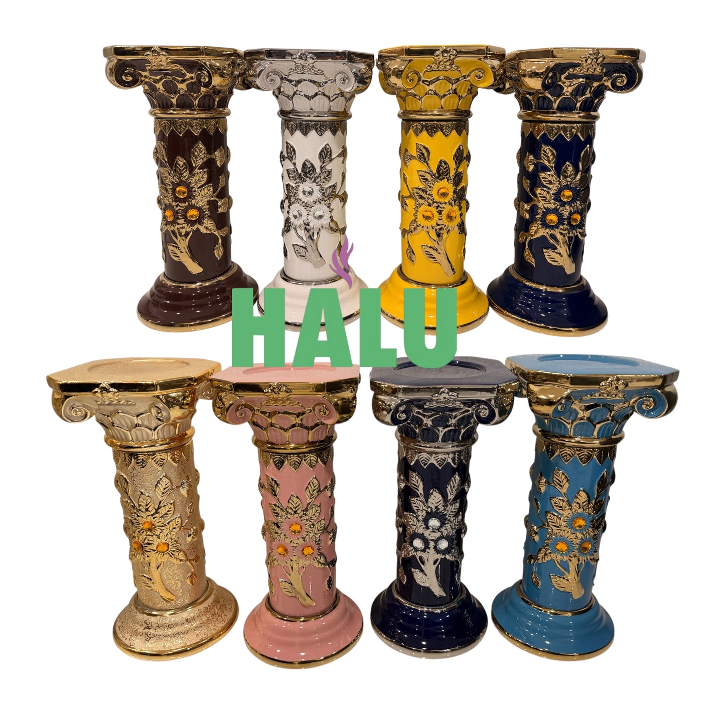 Pedestal Diseño de Flores/ Base De Porcelana Para Oshun
