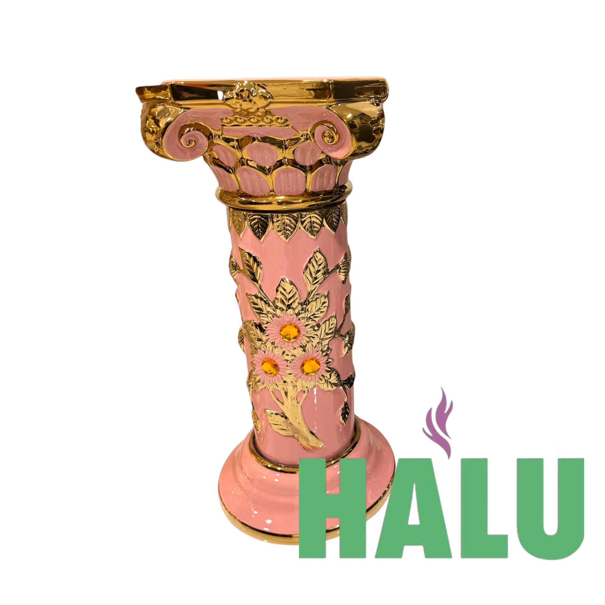 Pedestal Diseño de Flores/ Base De Porcelana Para Yewa Obba