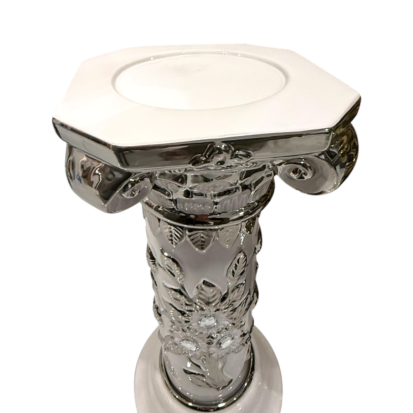 Pedestal Diseño de Flores/ Base De Porcelana Para Obatala