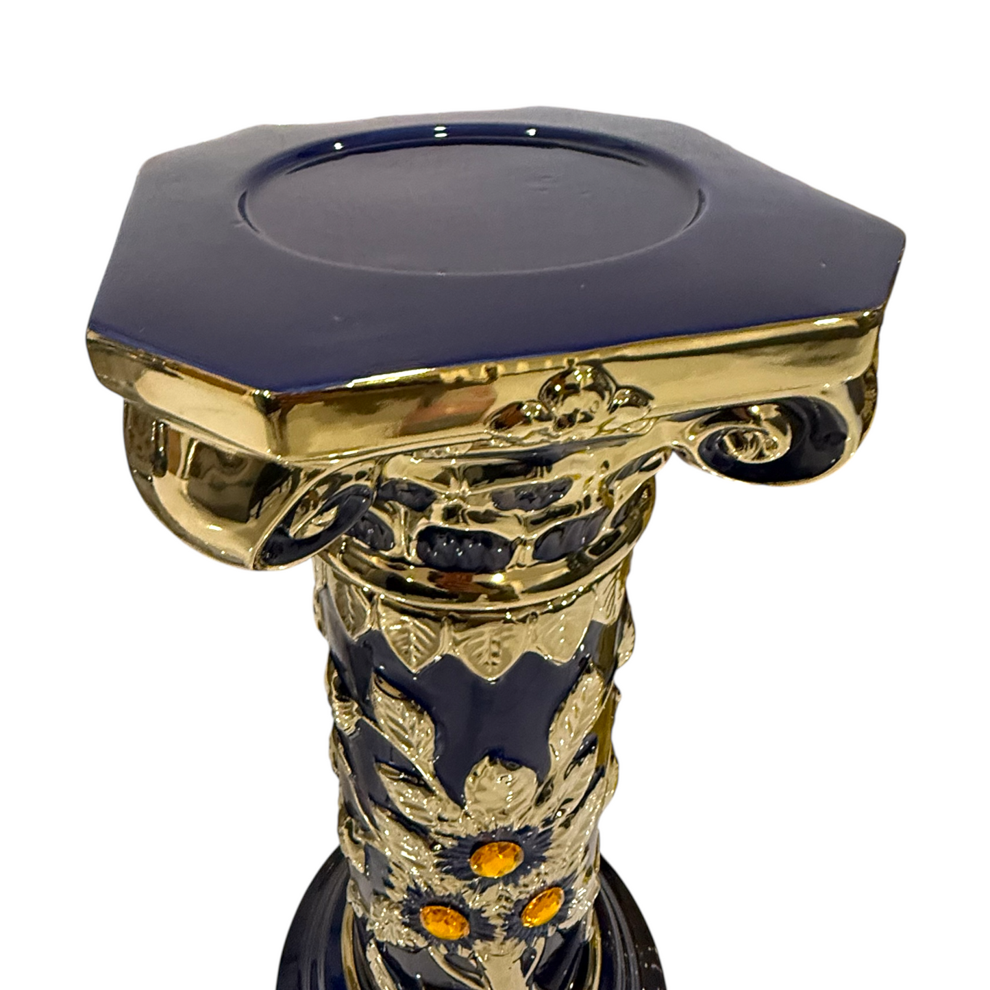 Pedestal Diseño de Flores/ Base De Porcelana Para Yemaya Gold