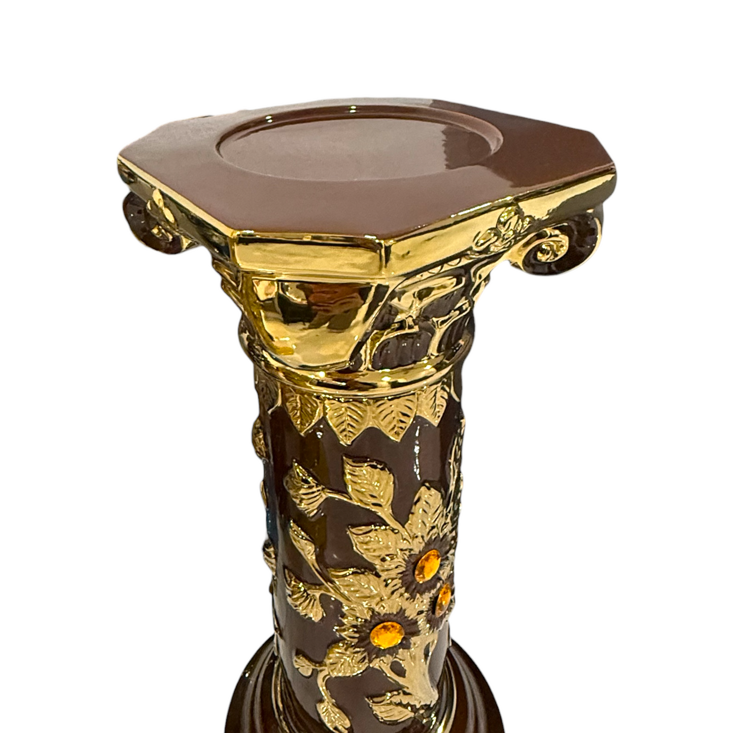 Pedestal Diseño de Flores/ Base De Porcelana Para Oya