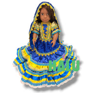18" Muñeca Religiosa Elegante Dos Aguas/ Oshun Yemaya Doll for Santeria IFA