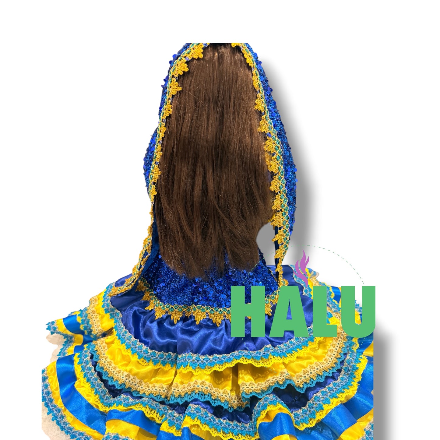 18" Muñeca Religiosa Elegante Dos Aguas/ Oshun Yemaya Doll for Santeria IFA