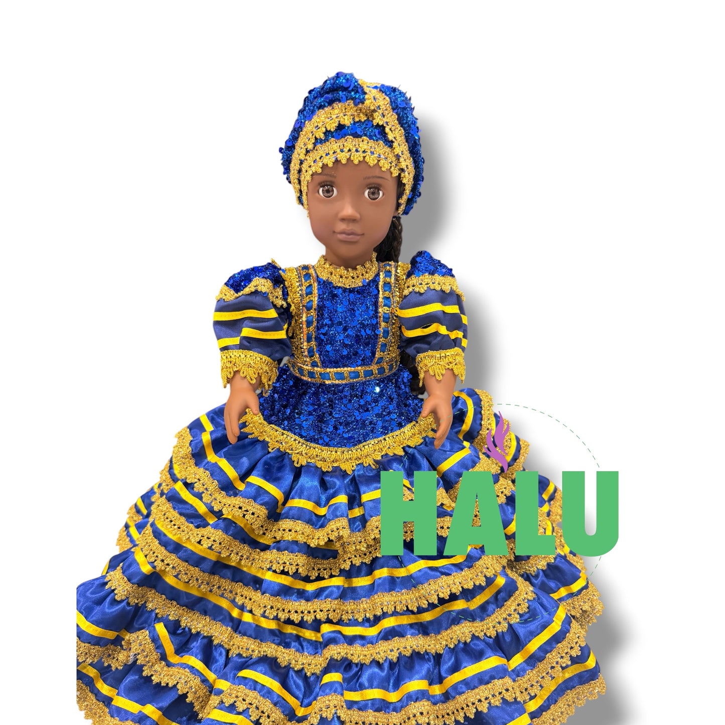 18" Muñeca Religiosa Elegante Dos Aguas/ Oshun Yemaya Doll for Santeria