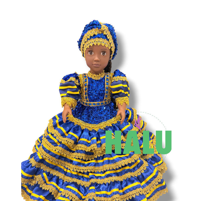 18" Muñeca Religiosa Elegante Dos Aguas/ Oshun Yemaya Doll for Santeria