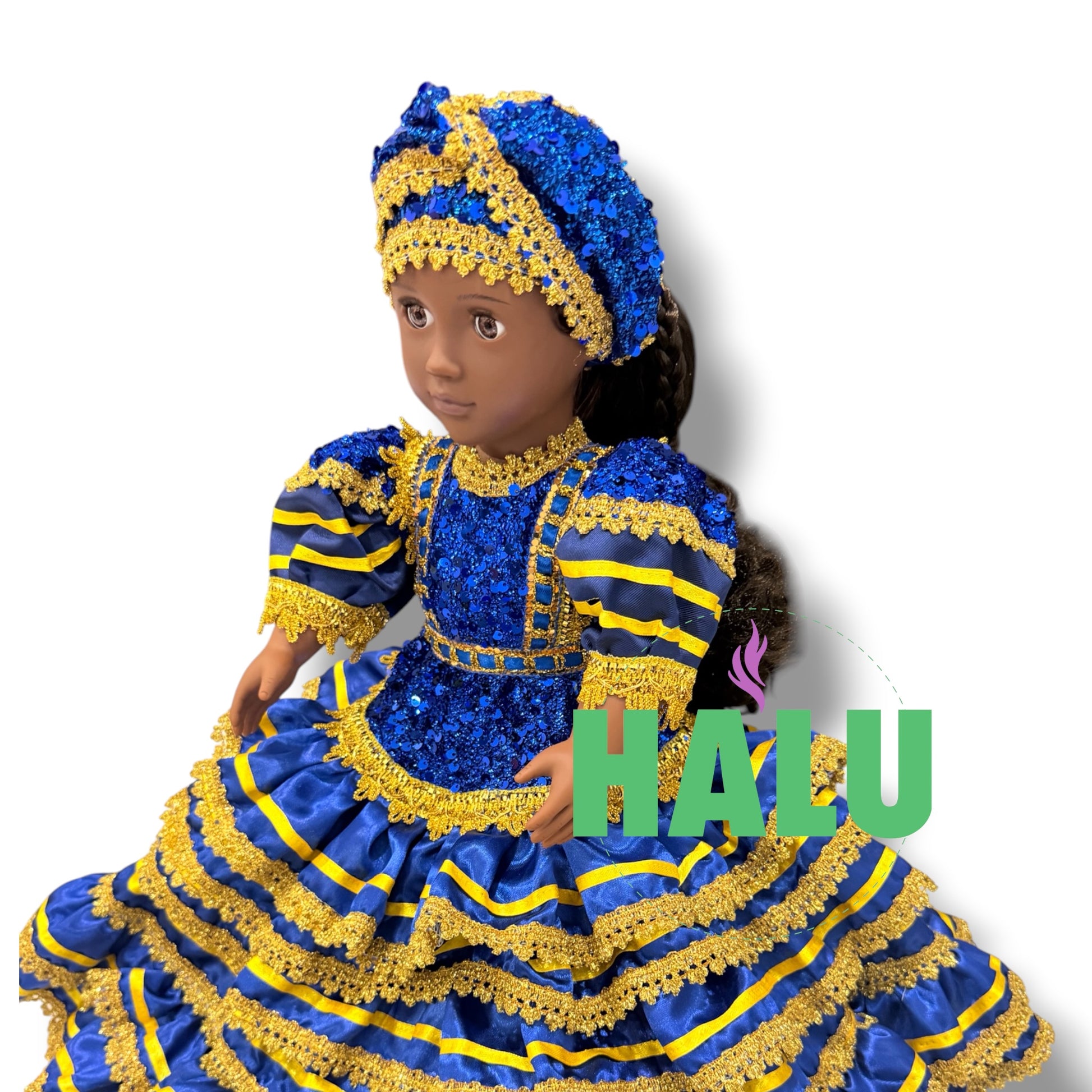 18" Muñeca Religiosa Elegante Dos Aguas/ Oshun Yemaya Doll for Santeria