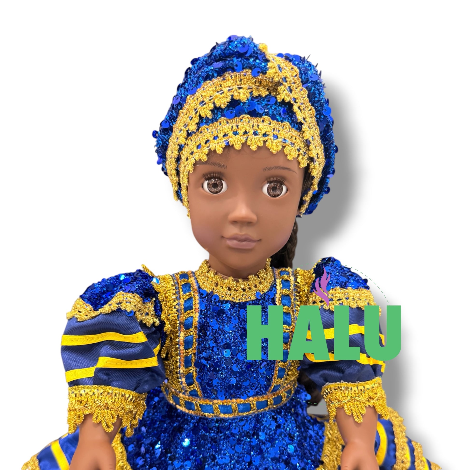 18" Muñeca Religiosa Elegante Dos Aguas/ Oshun Yemaya Doll for Santeria