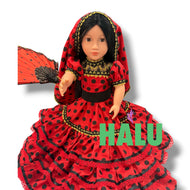 18” Muñeca Religiosa Gitana con Abanico/ Gypsy Religious Doll with Hand Fan