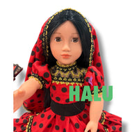18” Muñeca Religiosa Gitana con Abanico/ Gypsy Religious Doll with Hand Fan
