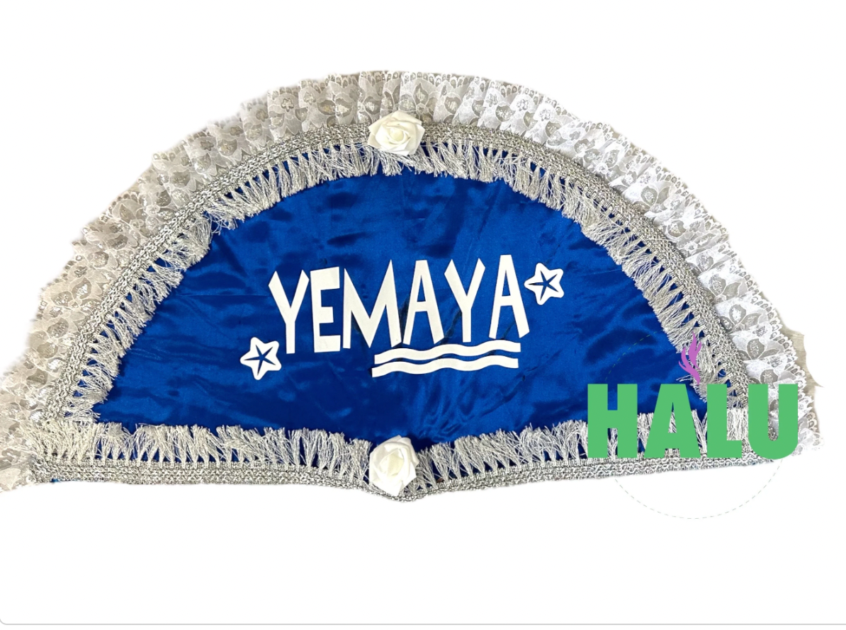 Abanico Yemaya Decorado/ Yemaya Fan/ Santeria