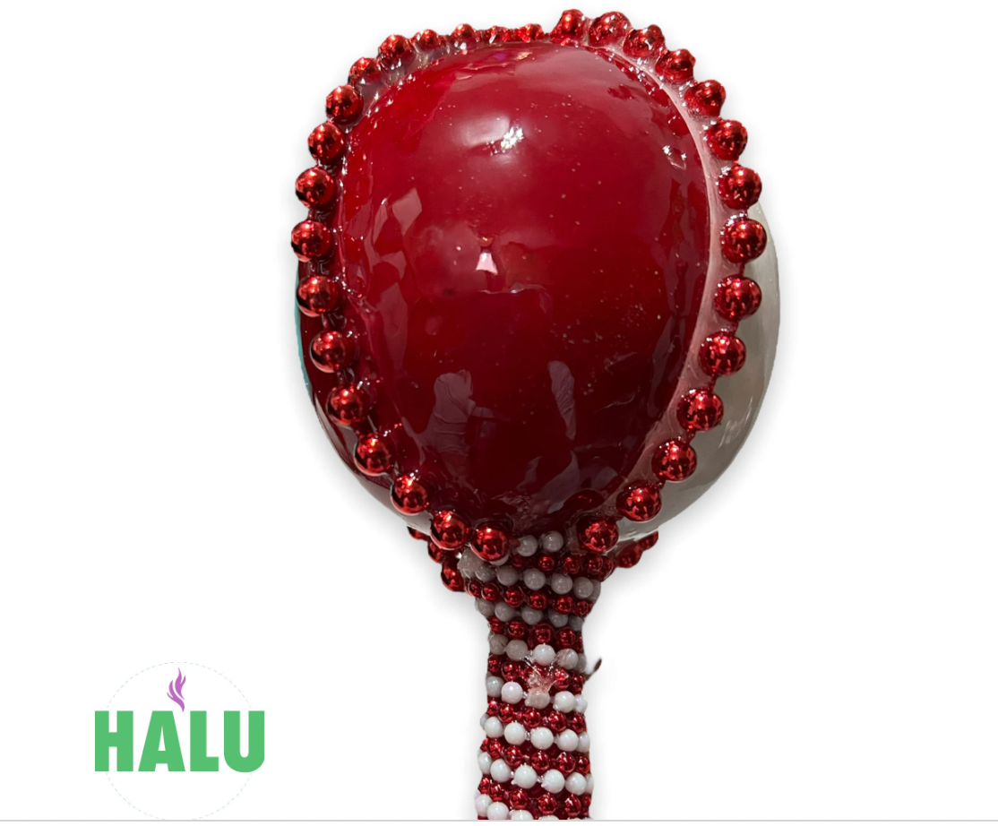 Maraca para Shango Brillante Rojo/ Chango Maraca/ Santeria IFA