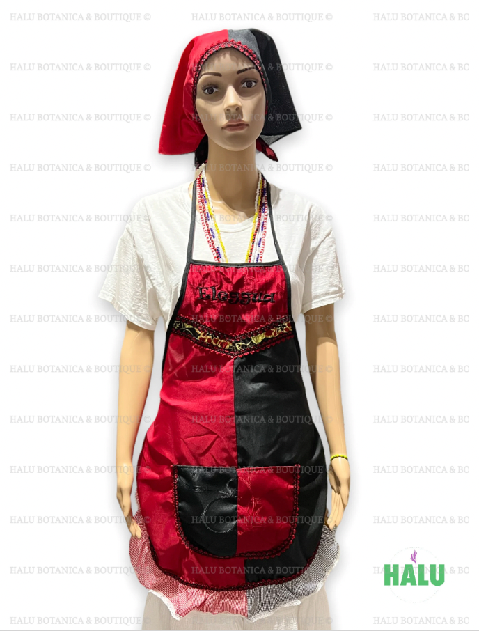 Set Delantal y Quilla Elegua/Set Apron and Bandana for Elegua/Santeria