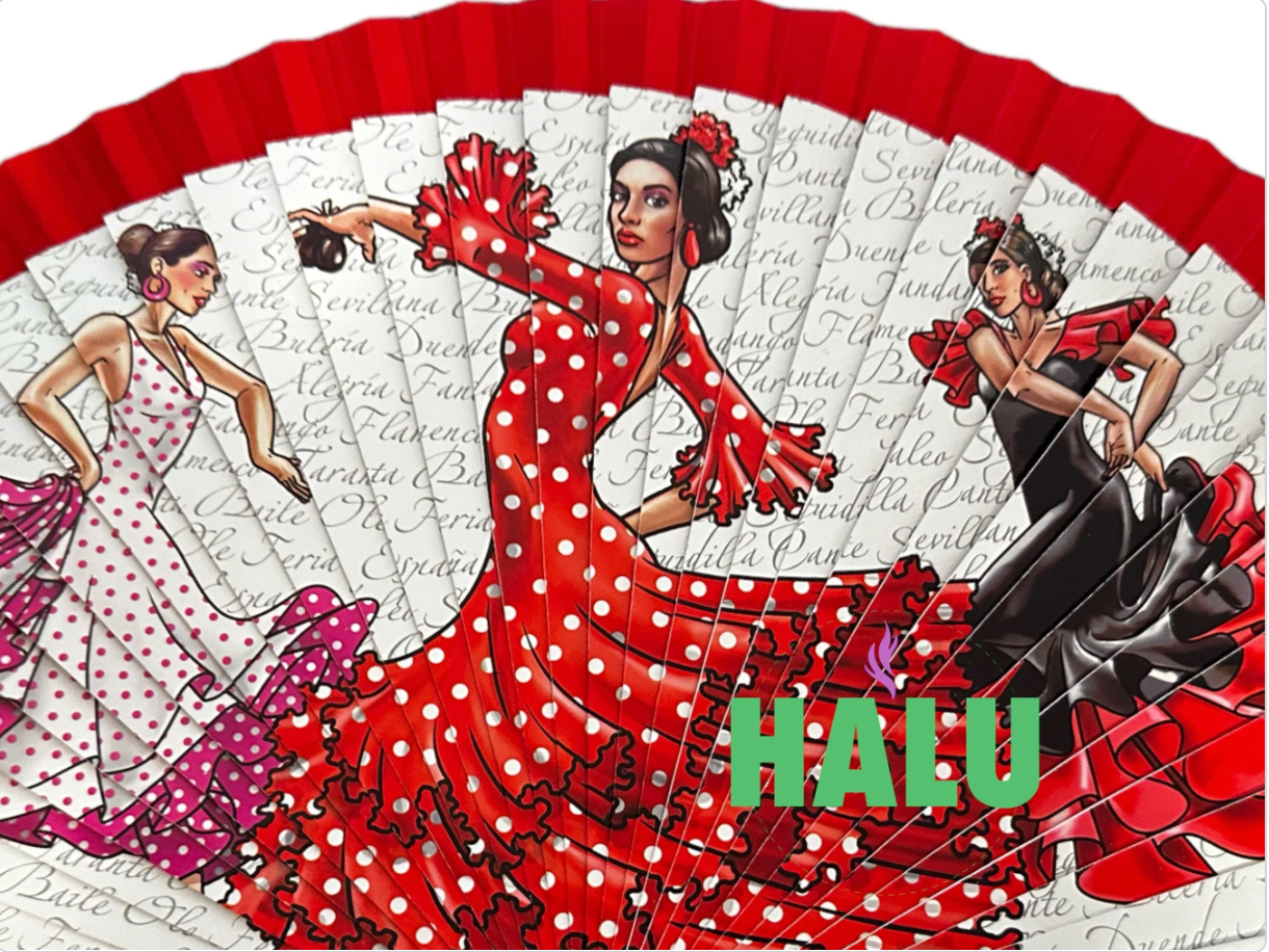 Abanico Gitanas/ Flamenco Hand Painted Fan/ Santeria Espiritismo/ Gypsy