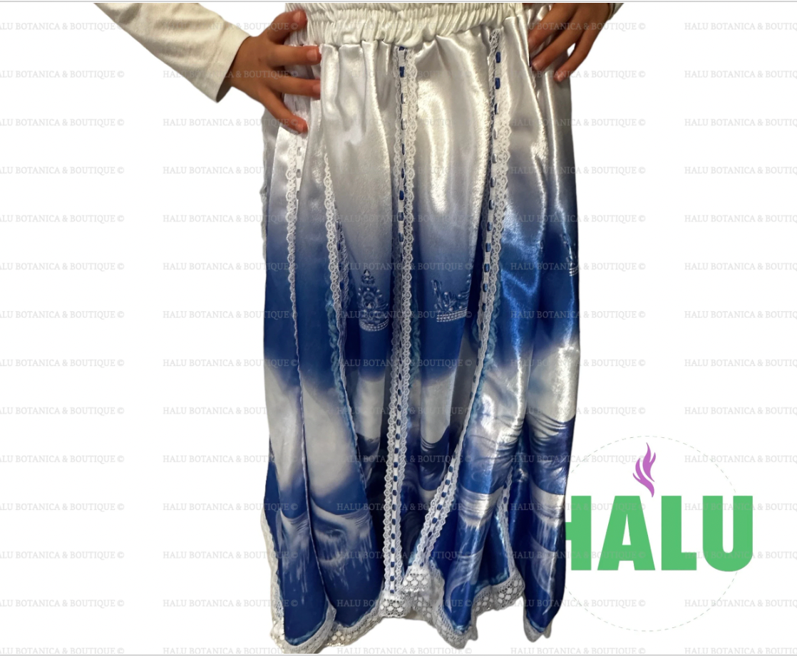 Saya estampada Yemaya/ Stamped Yemaya Skirt/ Beautiful Skirt for Santeria/ Yemaya