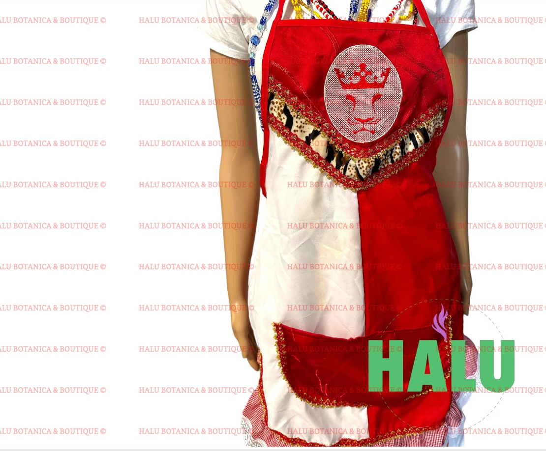 Set Delantal y Quilla Shango Leon/Set Apron and Bandana for Shango/Santeria