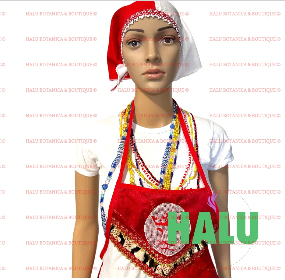 Set Delantal y Quilla Shango Leon/Set Apron and Bandana for Shango/Santeria