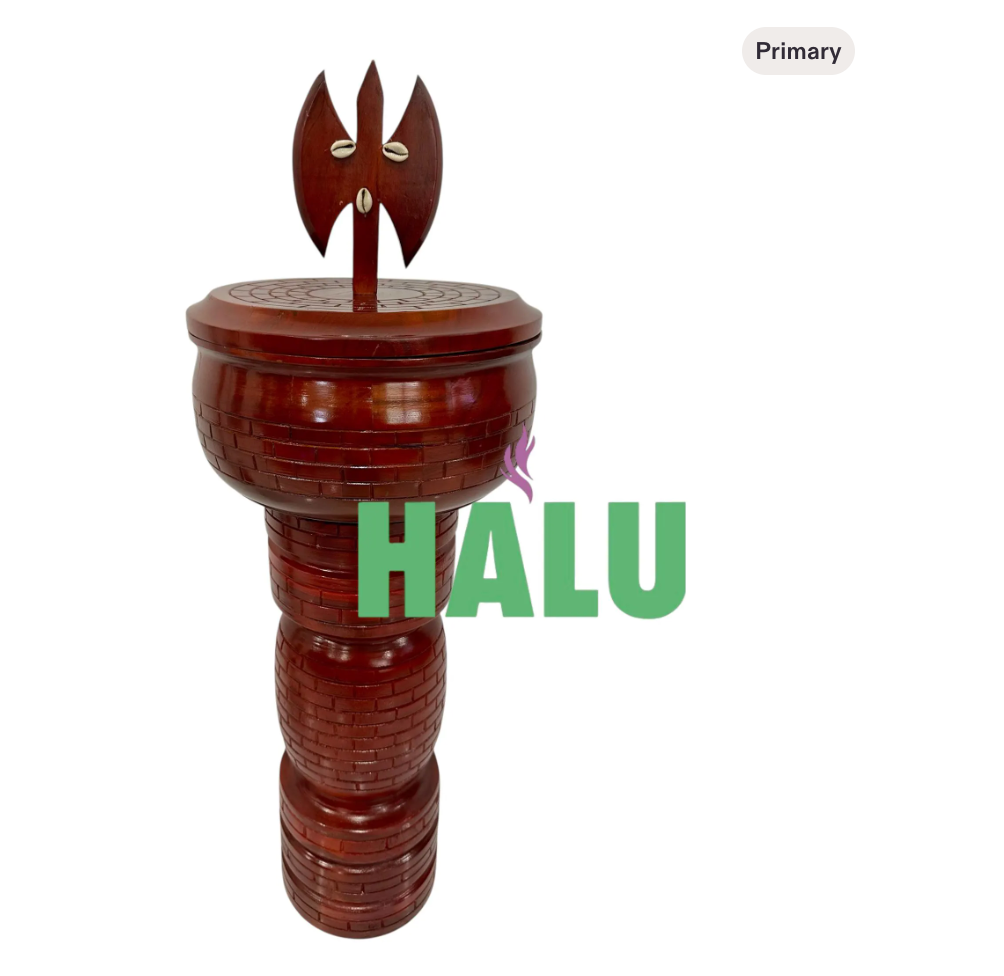 Batea y Pilon para Shango Tigre IFA/ Batea Agayu Shango/ Santeria