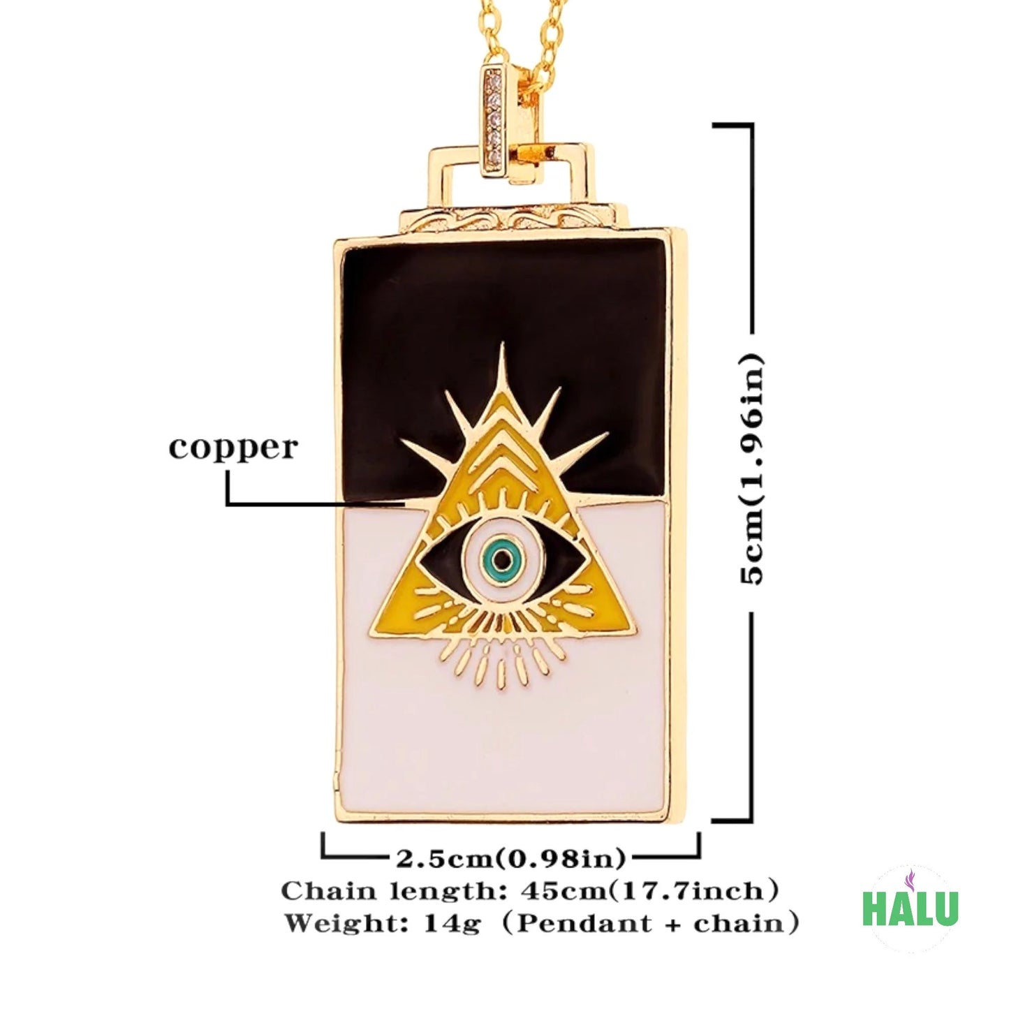 Tarot Card Necklace For Women/  Evil Eye Copper Choker