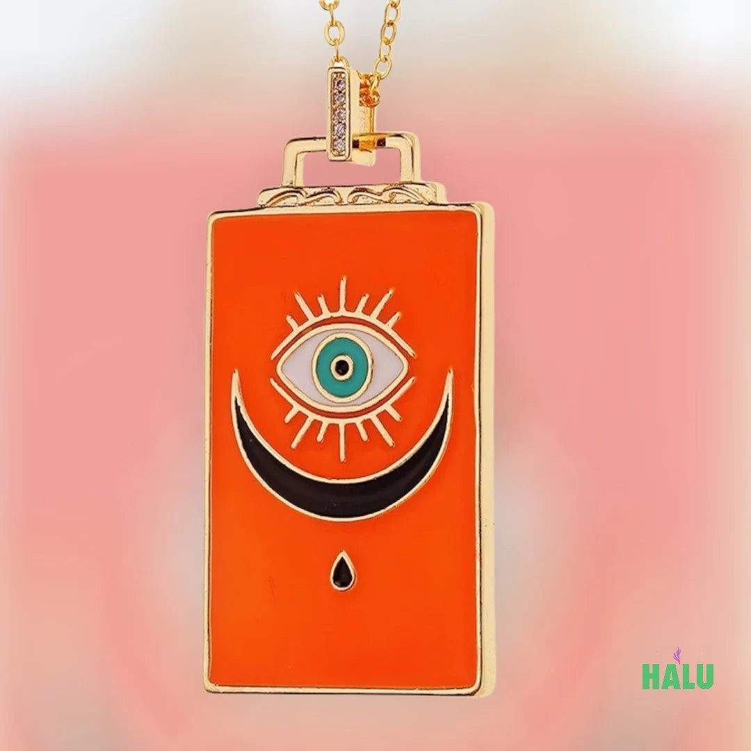 Tarot Card Necklace For Women/  Evil Eye Copper Choker