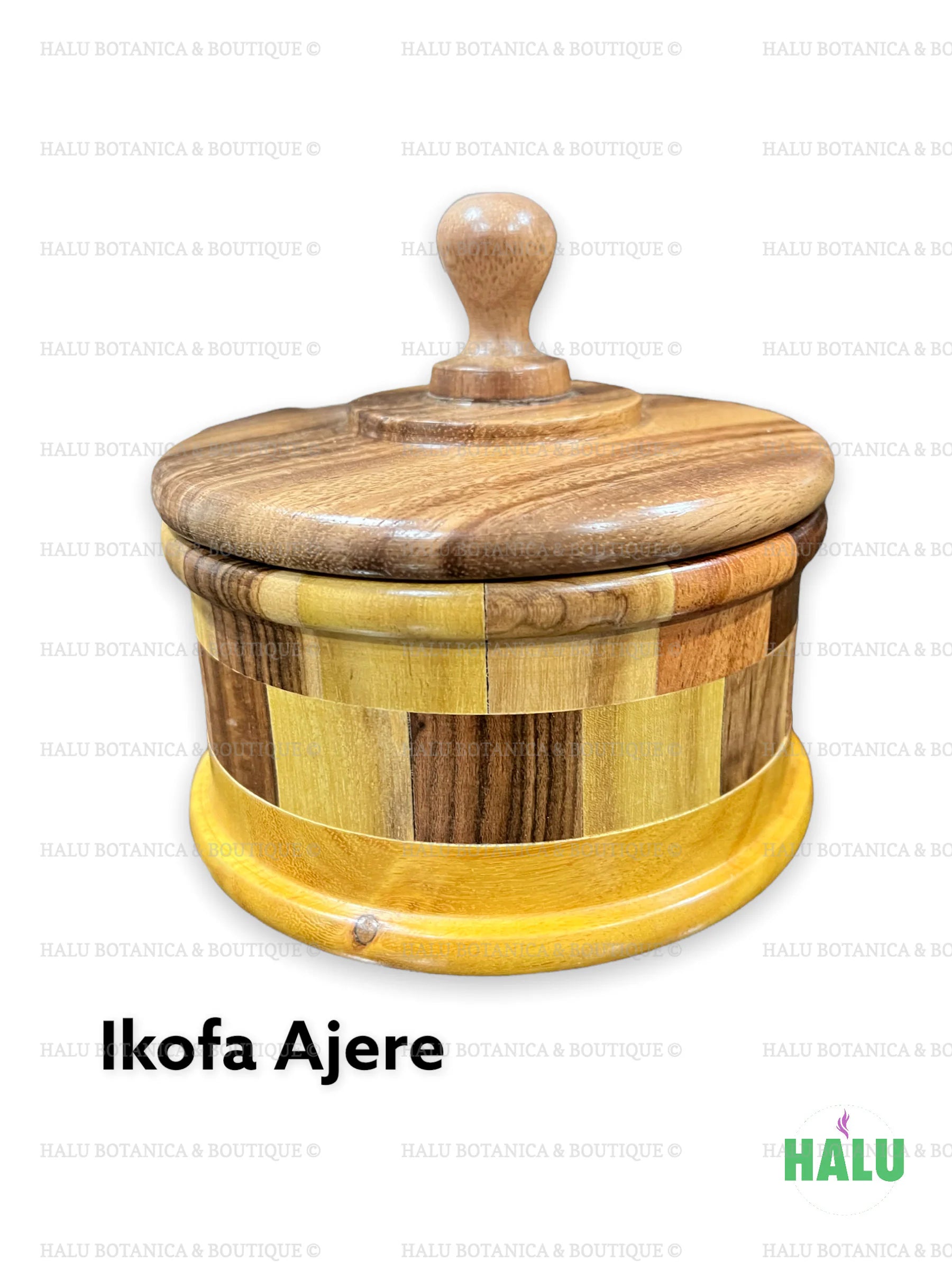 Orula Ikofa Ajere/ Orula Wooden Pot/ Sopera Mano Orula Cuadrada