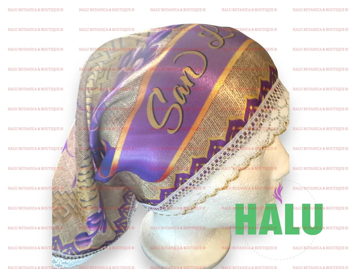 Quilla De San Lazaro en Satin/ Saint Lazarus Satin Bandana/ Santeria